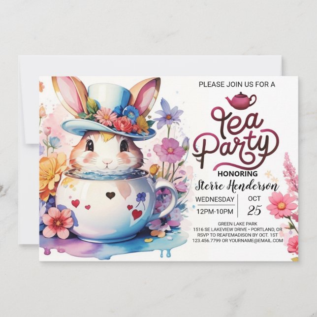 Open House Bunny's Wonderland Baby Shower Invitation (Front)