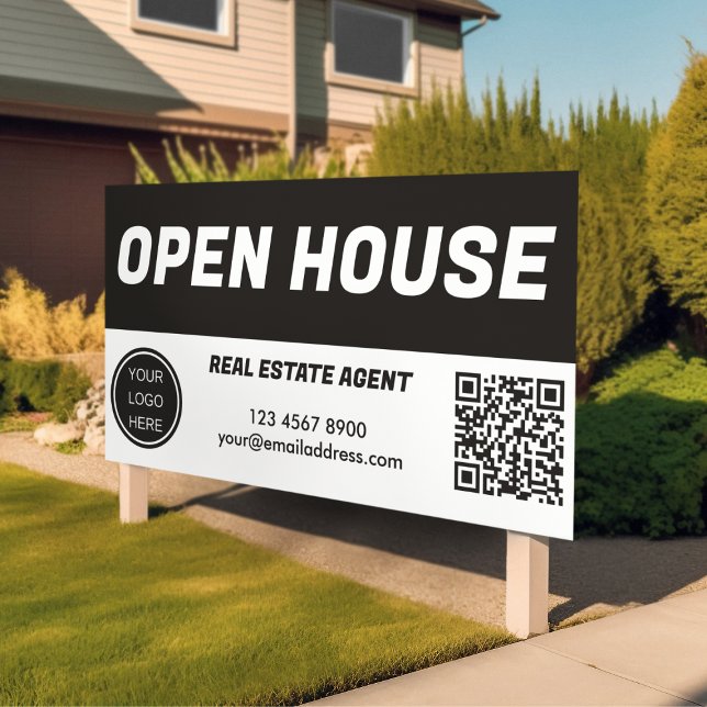 Open House Business Logo QR Code Real Estate Banner (Creator Uploaded)