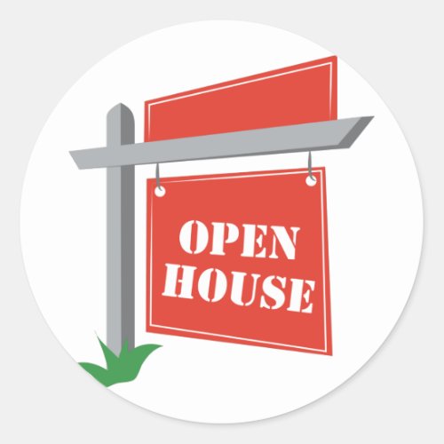 Open House Classic Round Sticker