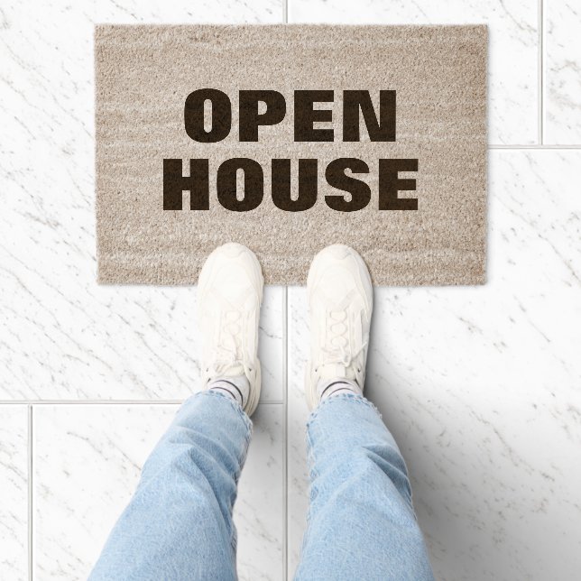 OPEN HOUSE coir fiber doormat for real estate sale (Insitu)