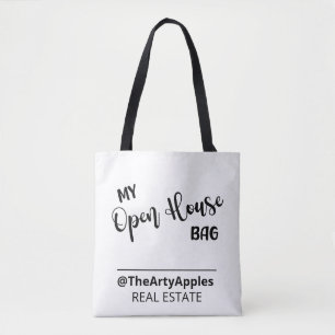 open house custom logo business company employee tote bag