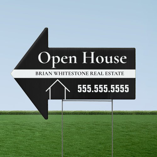 Open House Custom Real Estate Company Arrow Yard Sign