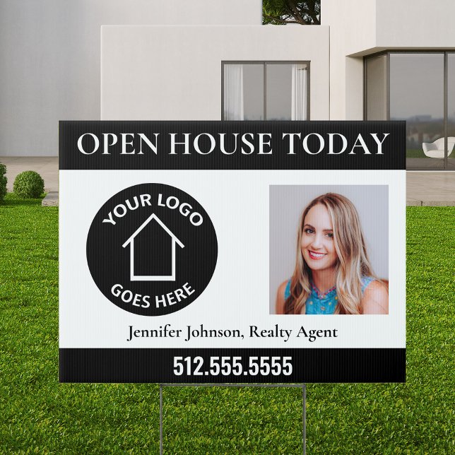 Open House Custom Real Estate Company Logo Yard Sign (Creator Uploaded)