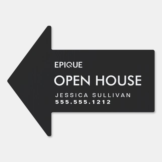 Open House Directional Arrow 18x24 Sign (Front)