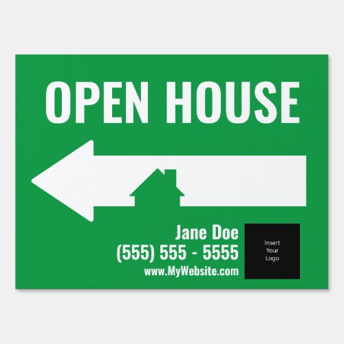 Open House Directional Sign _ 18x24 _ Green Custom