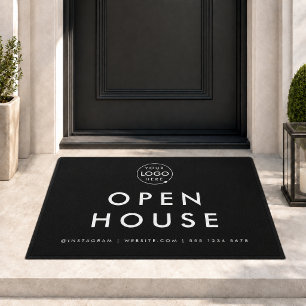 Open House Doormat Custom Realtor Logo Entry Mat
