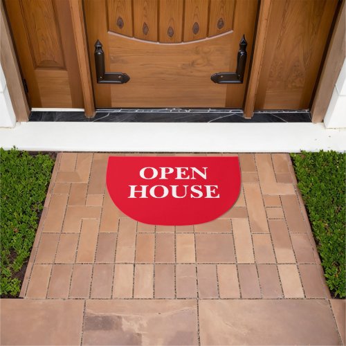 Open House doormat sign for real estate seller