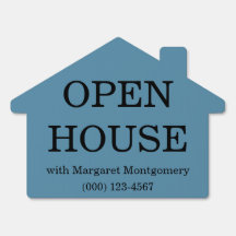 Open house event realtor outdoor house shaped sign