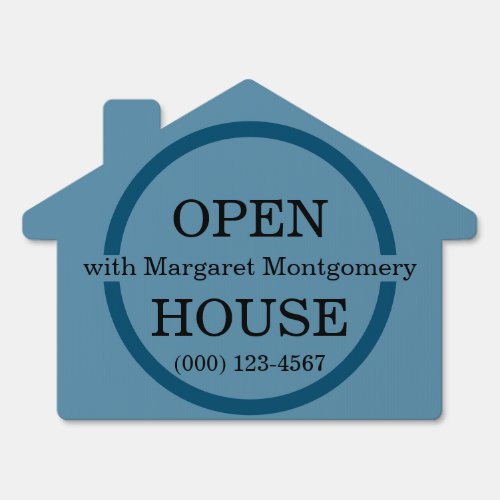 Open house event realtor outdoor house shaped sign