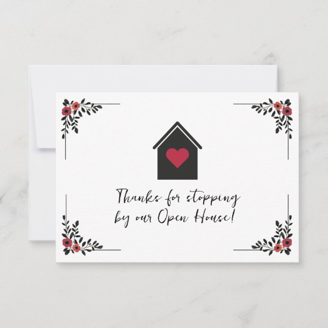 Open House Follow Up Real Estate Note Card (Front)