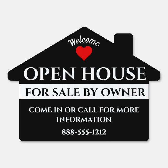 Open House For Sale By Owner Real Estate House Sign (Front)