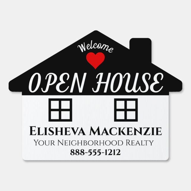 Open House Front Door Realty Real Estate Agent Sign (Front)