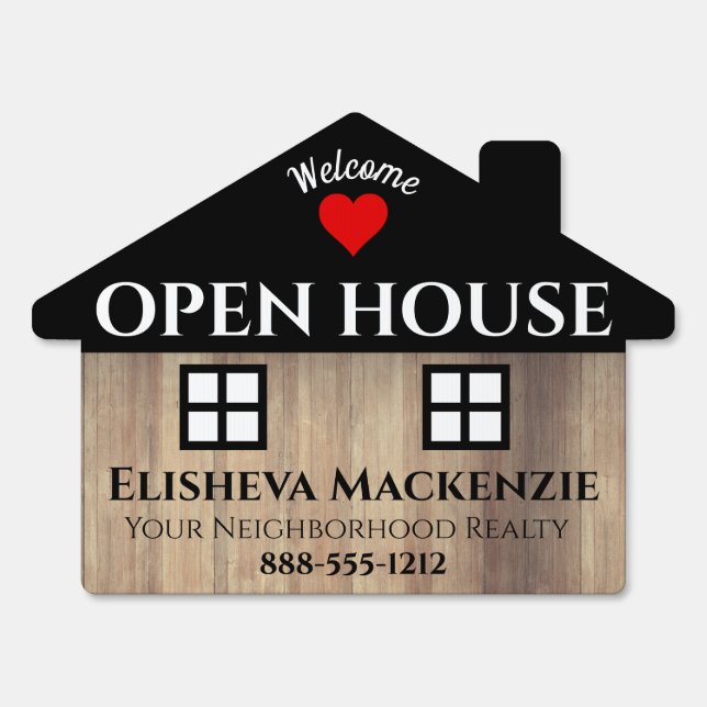 Open House Front Door Realty Real Estate Agent Sign (Front)