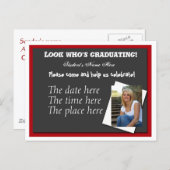Open house graduation invitation postcard (Front/Back)