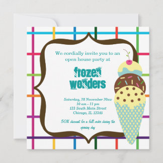 Open House Ice Cream salon Invitation