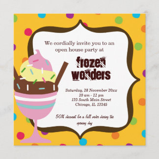 Open House Ice Cream Salon Invitation