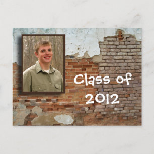 open house invitation - crumbling wall. postcard