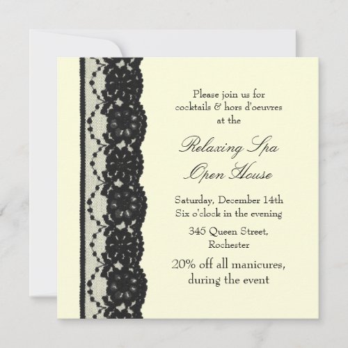 Open House Ivory French Lace Invitation