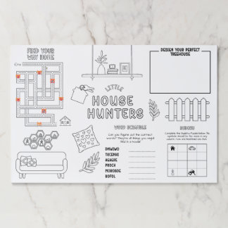 Open House Kids Activity Placemat