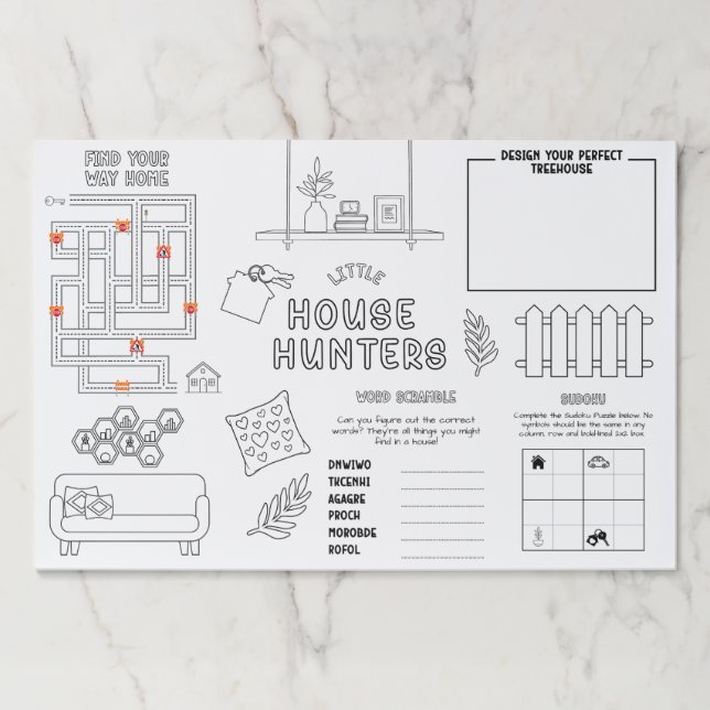Open House Kids Activity Placemat (Front)