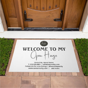 Open House Logo Realtor Broker Real Estate Agent  Doormat