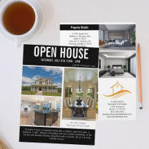 Open House Modern Black Real Estate Listing