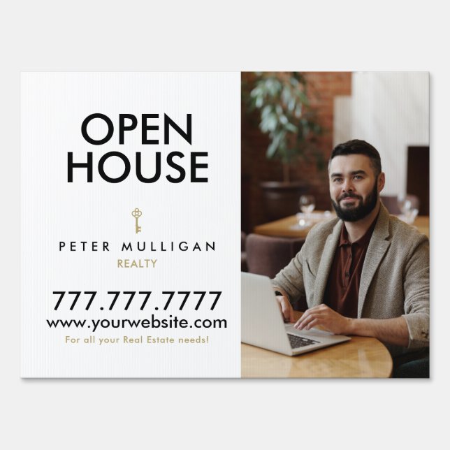  Open House Modern Real Estate Front Lawn Yard  Si Sign (Front)