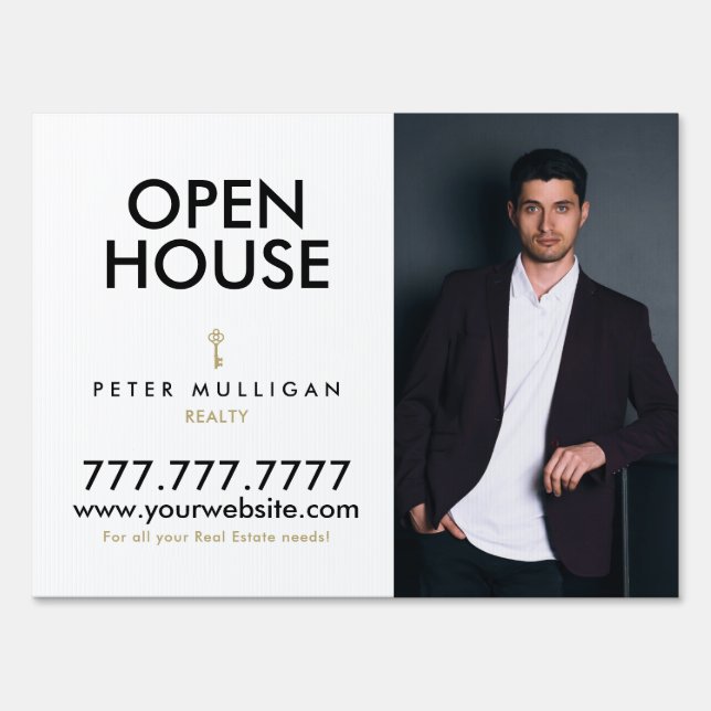  Open House Modern Real Estate Front Lawn Yard  Si Sign (Front)