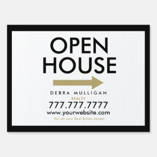 Open House Modern Real Estate Front Lawn Yard  Si Sign