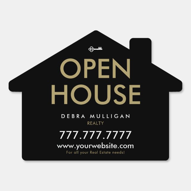  Open House Modern Real Estate Front Lawn Yard  Sign (Front)