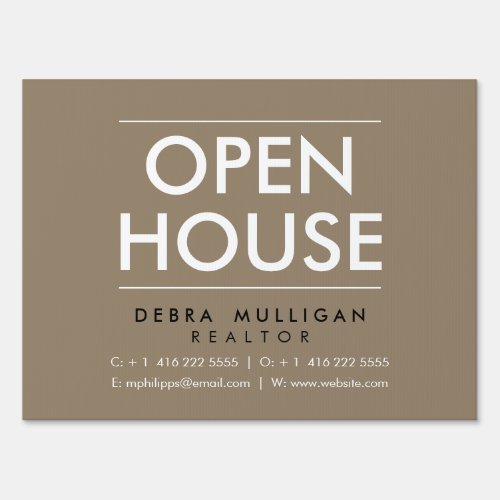 Open House Modern Real Estate Front Lawn Yard Sign