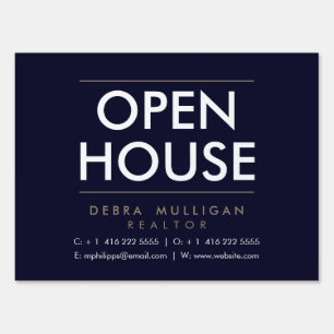 Open House Modern Real Estate Front Lawn Yard Sign