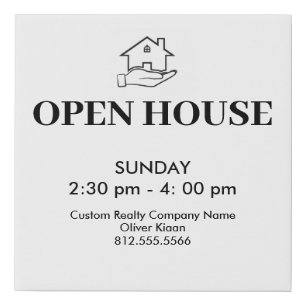 Open House Photo Arrow Real Estate Yard Faux Canvas Print