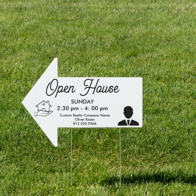 Open House Photo Arrow Real Estate Yard Sign (Insitu)