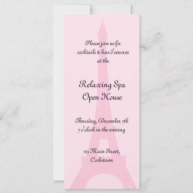 Open House Pink Paris Invitation (Front)