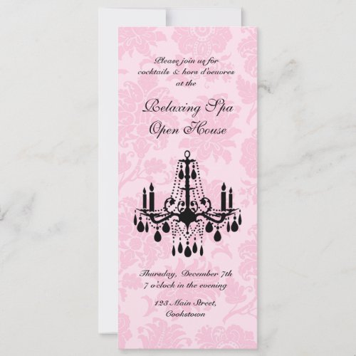 Open House Pink Victorian Damask Invitation