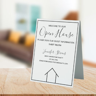 Open House Real Estate Agent Custom Realty Table Tent