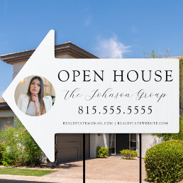 Open House Real Estate Agent Yard Sign Directional