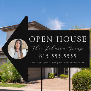 Open House Real Estate Agent Yard Sign Directional