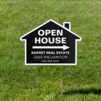 Open House Real Estate Arrow Custom Text Black