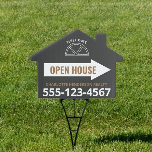 Open House Real Estate Arrow Welcome Sign