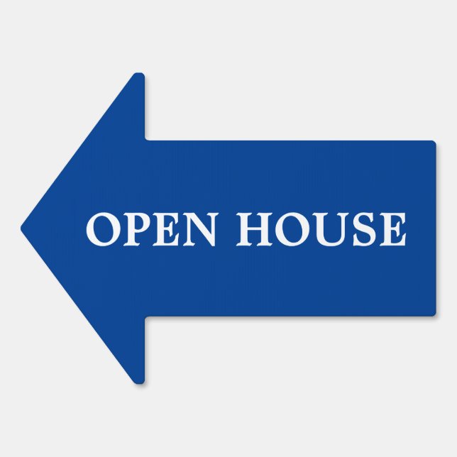 Open house Real Estate Direction Arrow Yard Sign (Front)