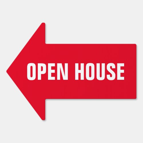 Open house real estate directional arrow yard sign