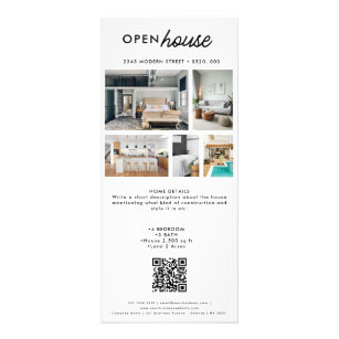 Open House Real Estate Just Listed Marketing Photo Rack Card
