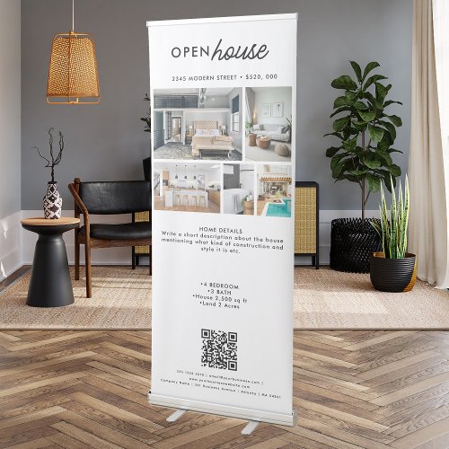 Open House Real Estate Just Listed Marketing Photo Retractable Banner