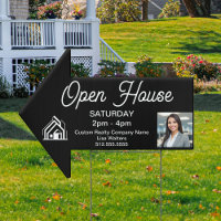 Open House Real Estate Logo Black Arrow Yard