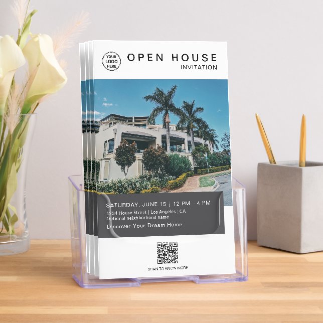 Open House Real Estate Logo Photo QR Brochure (Insitu)