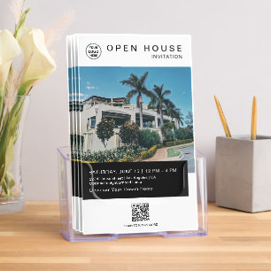 Open House Real Estate Logo White Black Brochure