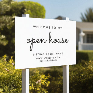 Open House Real Estate Modern Realtor Yard Sign