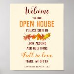 Open House Real Estate Poster Fall Leaves at Zazzle
